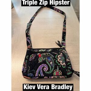 Vera Bradley Crossbody Bag - Black with Multicolor Paisley